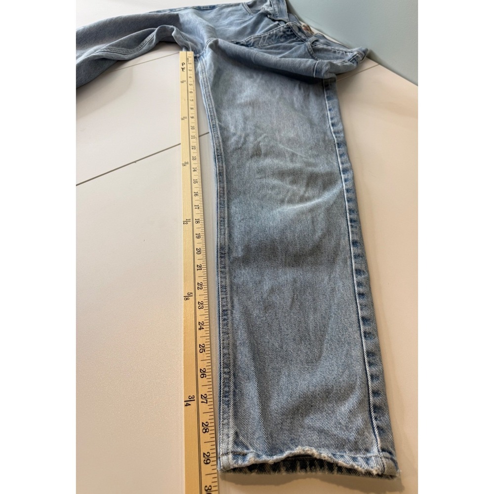 Guess Jeans Tapered Leg Women 30 Light Wash Blue Vintage High Rise FLAWS BB010 - Picture 10 of 13